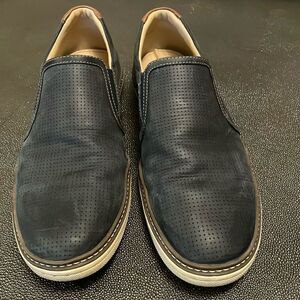 Classic Black Perforated Men's Slip-On Loafers